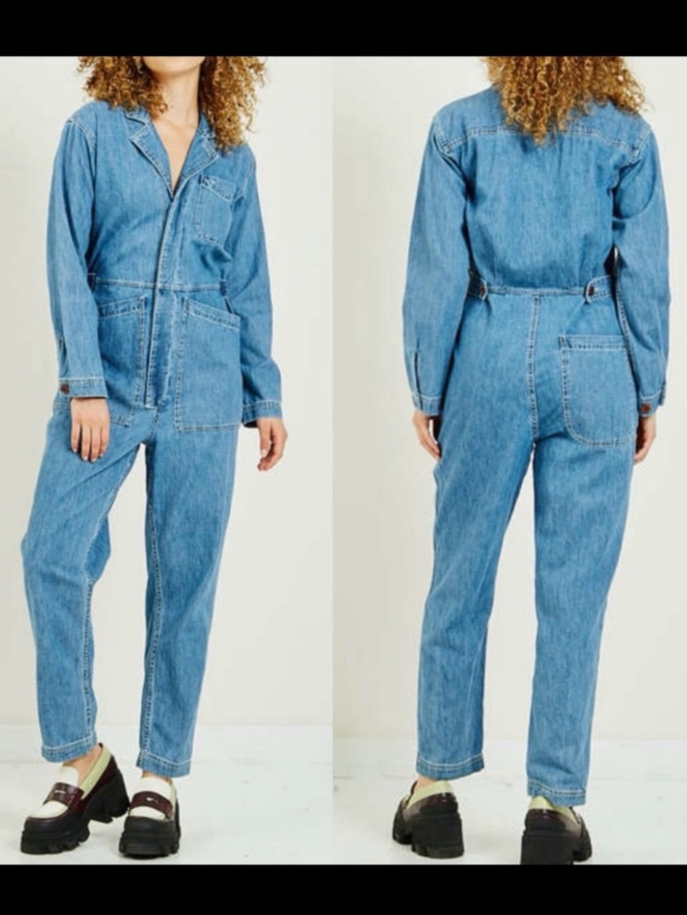 Alex Mill Standard Denim Jumpsuit Boiler Suit Coveralls Blue Utility Cotton